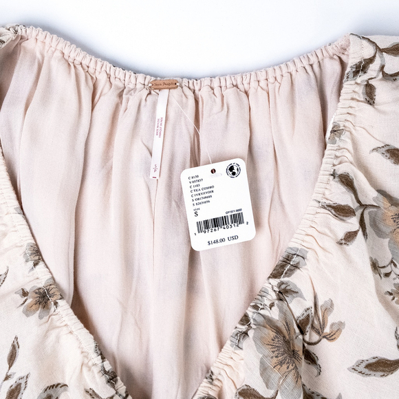 NWT Free People Portia Floral Ivory Mini Tea Combo $148 - Size SM (Women's 4-6) - Picture 11 of 14